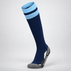Calzettoni blu navy Titani Rugby U16–Seniores con bordo azzurro e fascia blu navy.